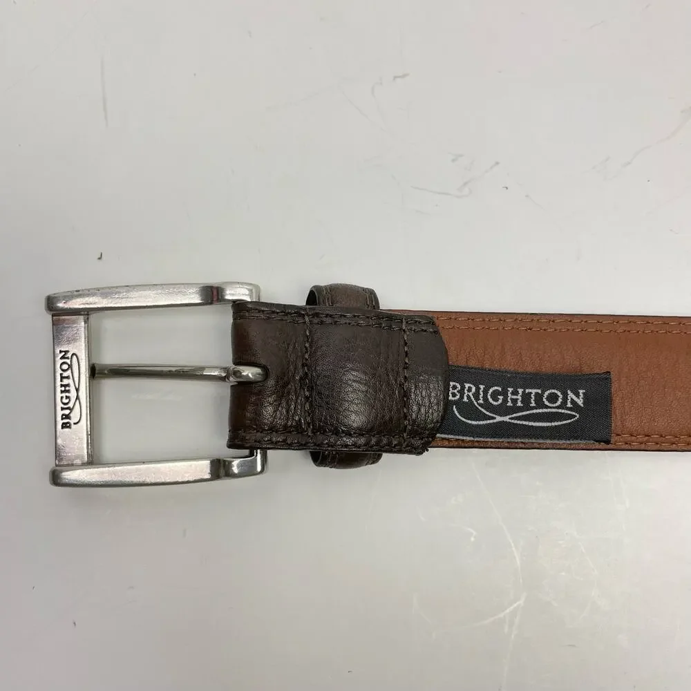 Brighton XS Women's Brown Leather Full Grain Glove Lining Simple Casual Belt